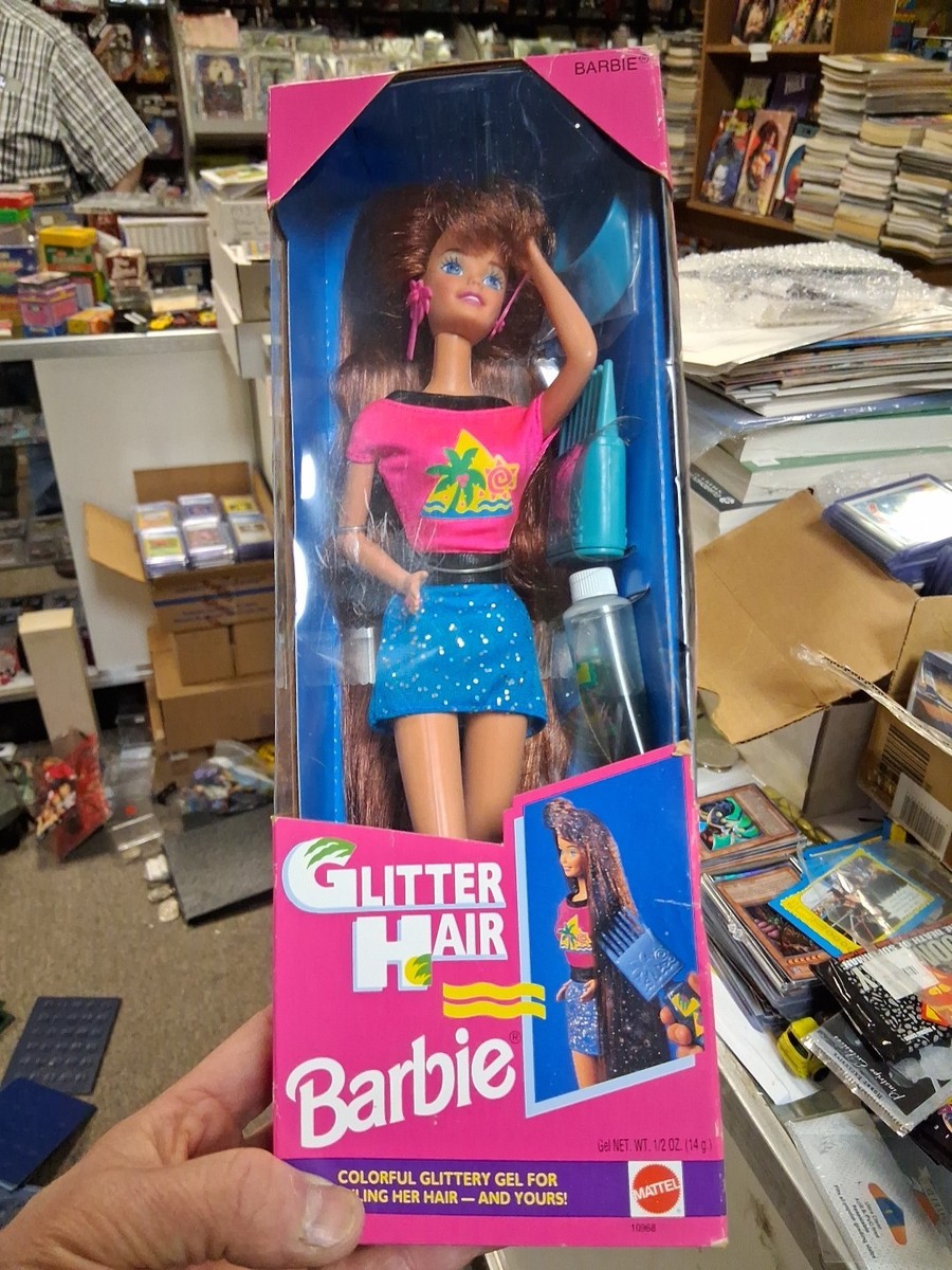 Glitter Hair Barbie MIB 1993 Doll Figure In Box Sealed Mattel Hat
