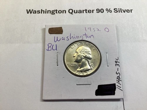 1952 D Washington Silver Quarter in BU+ Condition from Denver Mint 111425 39c