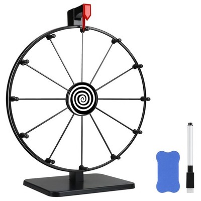 12 Inch 12 Slots Prize Wheel Tabletop Fortune Spin with Dry Erase Marker and ...