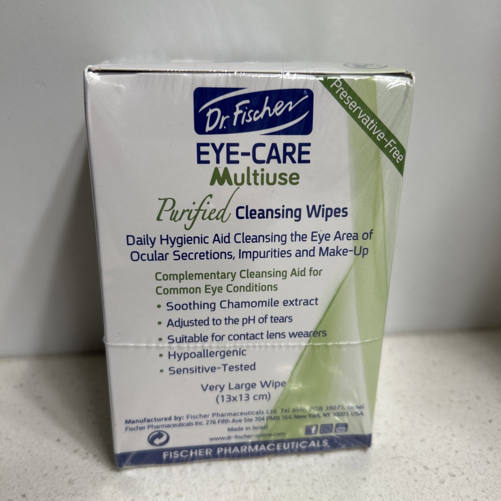 Dr. Fischer Eyelid Wipes Purified Non-Irritating 30 Count NEW