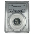 1943-D  1C  Lincoln Wheat One Cent  PCGS MS66 NA180