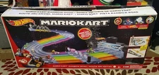 Hot Wheels Mario Kart Rainbow Road Race Track Set Lights & Sounds  Open Box