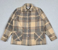 Vintage 60s Amana Woolen Mill Wool Overshirt Jacket Plaid Flannel USA Size 38 M