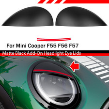 1 Pair Headlight Eyebrow Eyelids Covers Matte Black For Mini Cooper F55 F56 F57