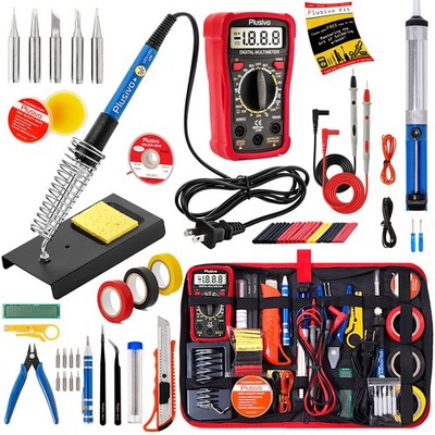 60W Soldering Iron Kit 30-in-1 Digital Multimeter 5 Tips 110V US Plug