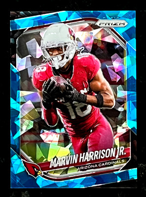 2025 Panini Prizm Marvin Harrison Jr. Blue Cracked Ice 94/99 Arizona Cardinals