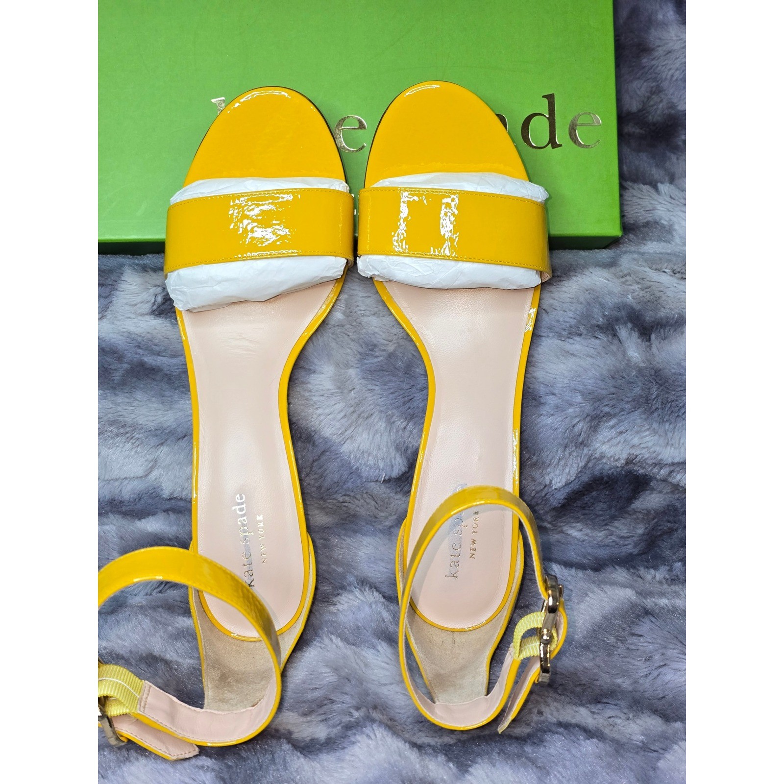 NWB Kate Spade Susanne in Marigold Patent Leather Block Heels 9.5 thumbnail 4