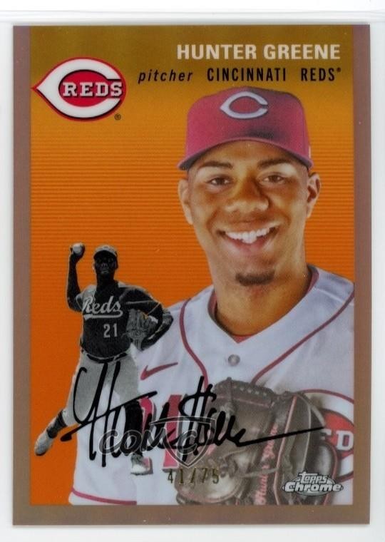 2023 Topps Chrome Platinum Anniversary Rose Gold Refractor /75 Hunter Greene p8v
