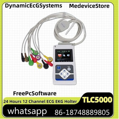 TLC5000 12-Lead Holter ECG with PC Analysis Software, 24hr Monitoring NEW