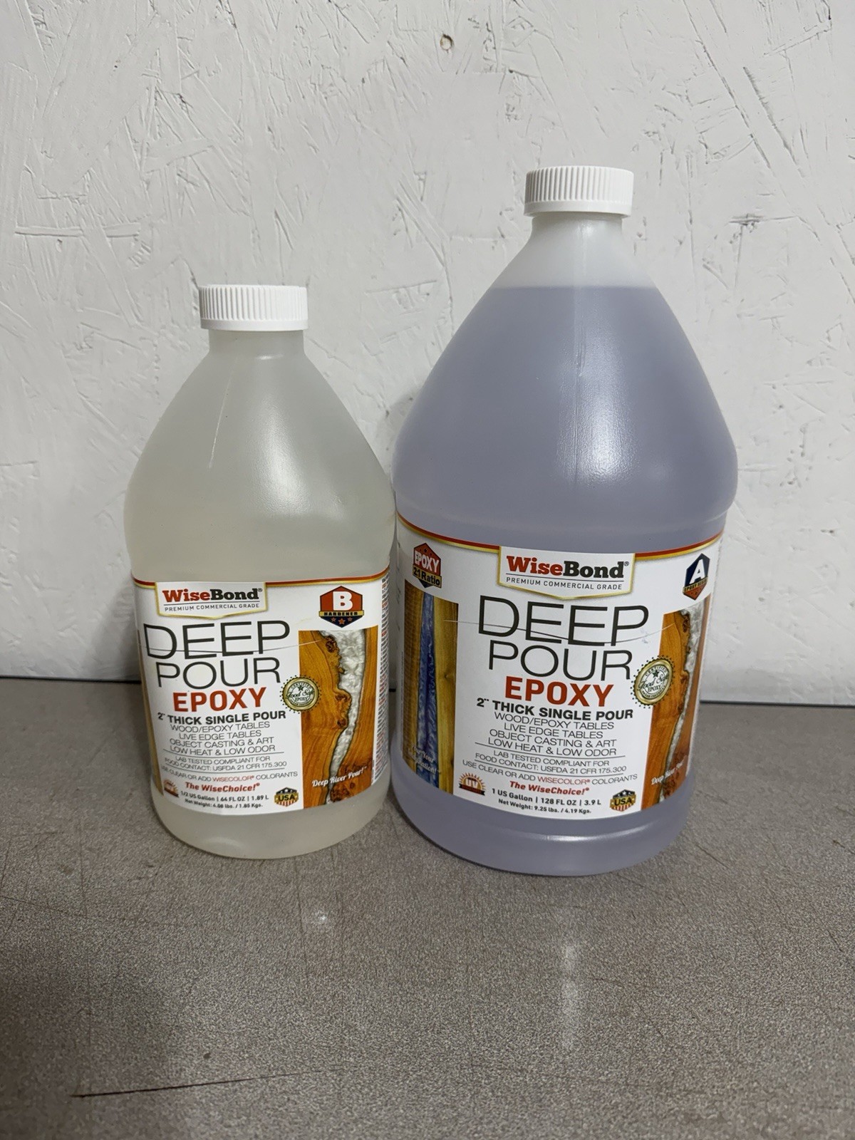 Deep Pour Epoxy Resin WiseBond 1.5 Gallon 1 Gallon Deep Pour 2-4” 