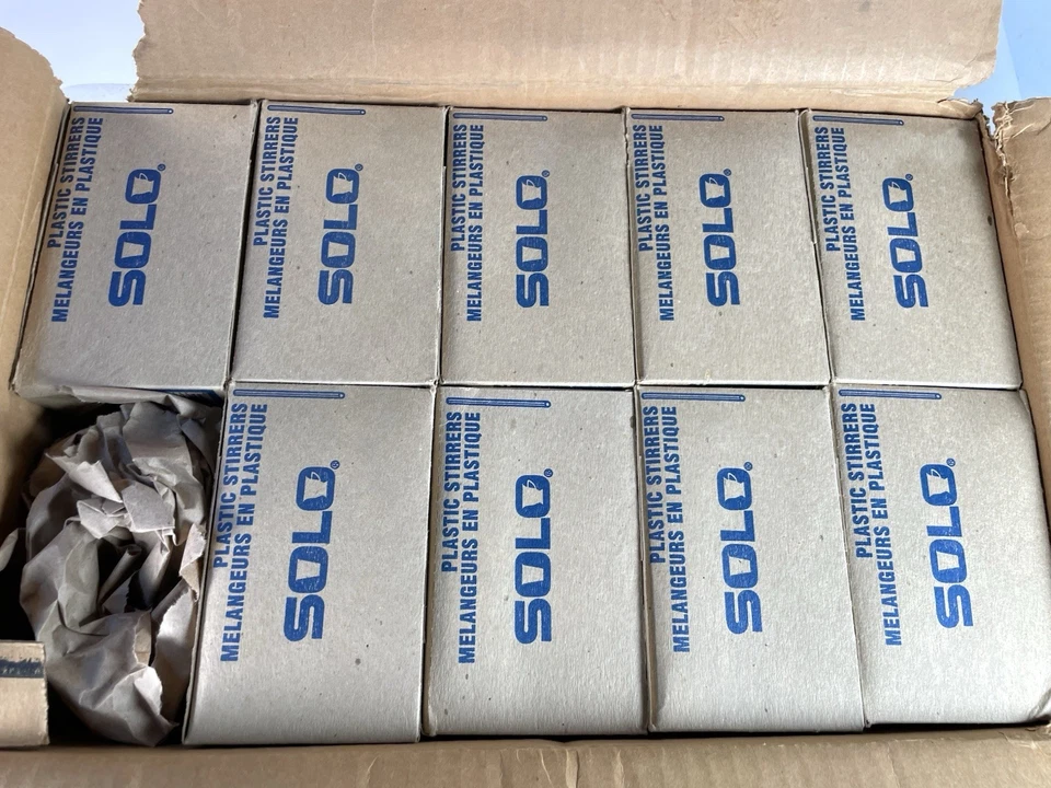 9000 agitadores de café rojos con rayas blancas pequeñas delgadas marca SOLO, 5,5 pulgadas Foto 4 de 4