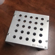 KC Tool Aluminum Bench Top Stand for Precision Tools - 25 Holes Tumbled Finish