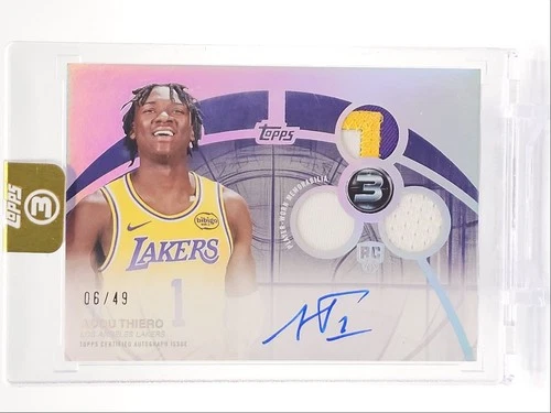 ADOU THIERO 2025-26 TOPPS 3 RPA ROOKIE 3 PATCH LAKERS RC AUTO /49 Q3668