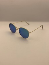 SOJOS Women's Round Gold Frame Blue Mirror Lens Sunglasses 52mm