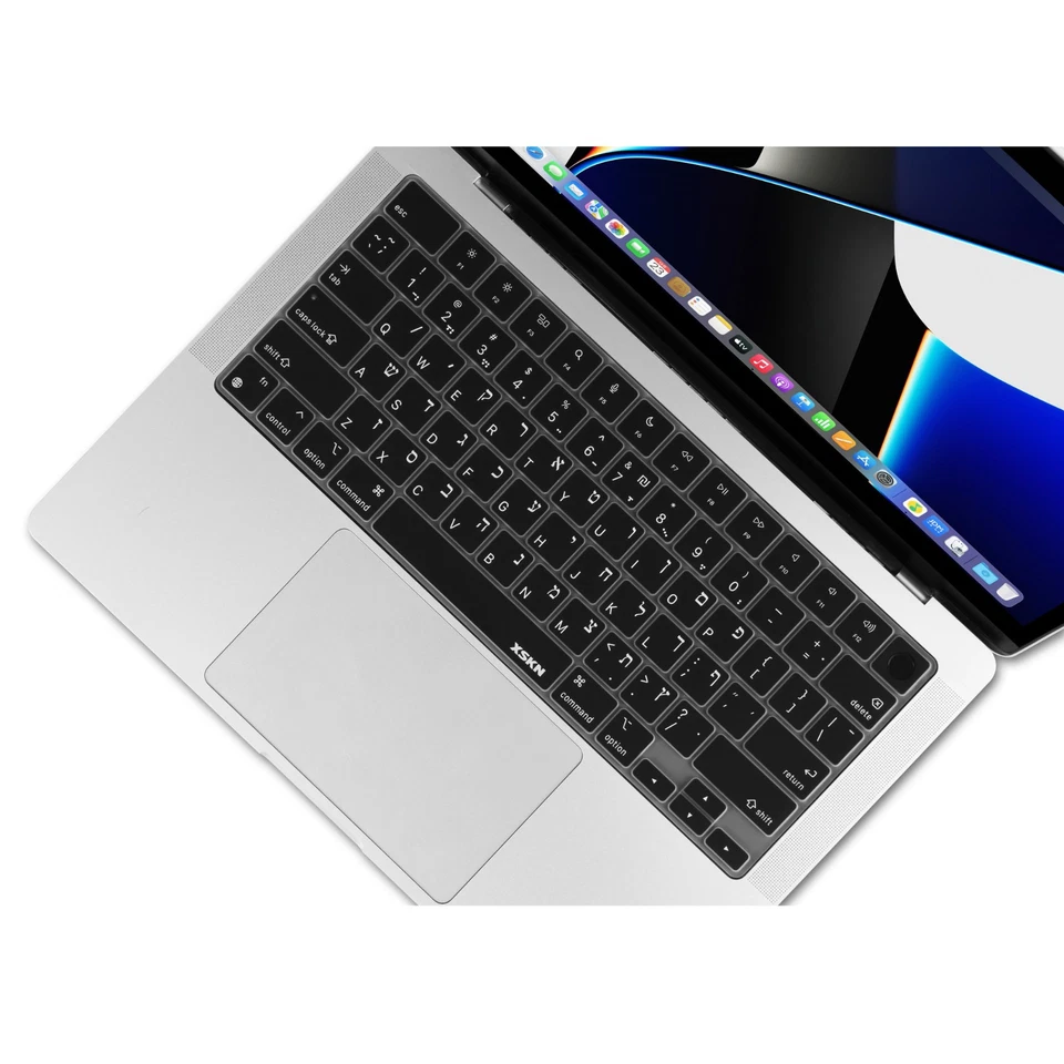 XSKN Hebrew Keyboard Cover for Macbook Pro Air 13 14 15 16 M1-M4 Magic Keyboard - Image 4 of 4
