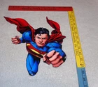 VINTAGE SUPERMAN MOVIE & TV SHOW DIE-CUT FLYING SUPER MAN 12" METAL GAS OIL SIGN