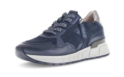Gabor Schnürschuh Blau Nubukleder Sneaker Halbschuh Einlage Extraweit Freizeit