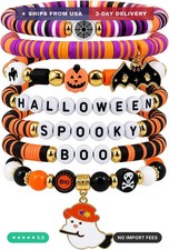 Halloween Bracelets,7 Pack Stackable Bracelets,Halloween Party Favors