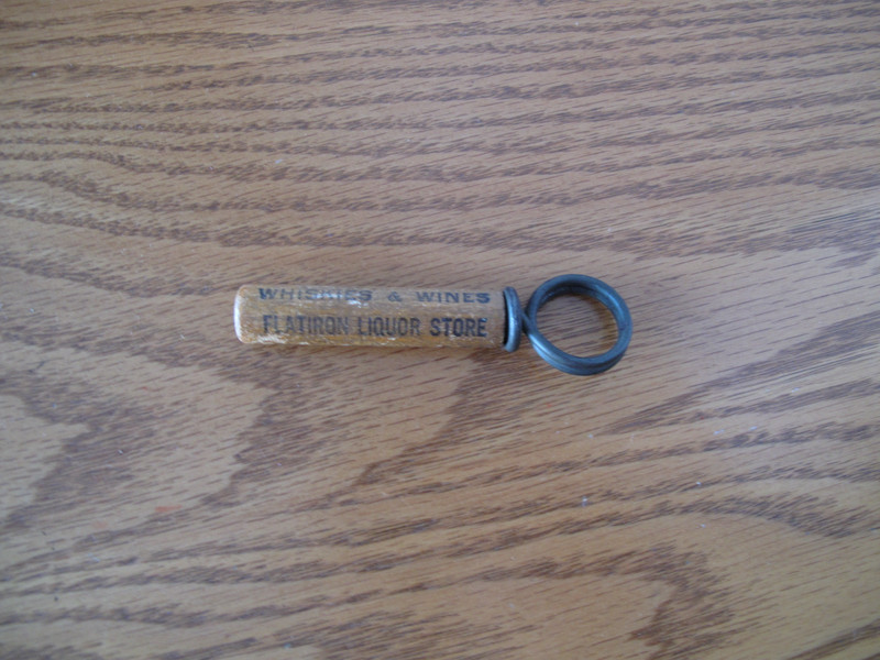 Antique Corkscrew FLATIRON LIQUOR STORE Bottle Opener Canton, OH Advertising VTG