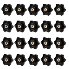 MOZEAT LENS 20 Pack 1/4-20 Knob 6 Star Knobs 1/4 Inch 20 Female Threaded Hexagon