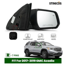 For Gmc Acadia 2017-2019 Right Side Door Mirror Power Wheated Blind Spot 7pins