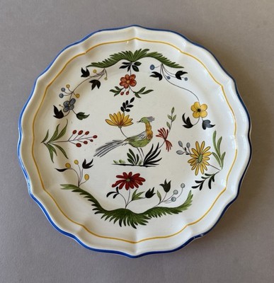 GIEN France Oiseau De Paradis 7 1/4 inch Ceramic SALAD PLATE Free Shipping