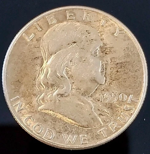 1950-D Franklin Half Dollar Silver ■ AU++ ■ #4023