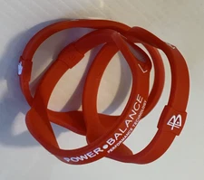 Lot of 3 Magnetic Red Power Bracelet Sport Wristband Energy Silicone Size Large 