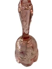 Vintage Pink Fenton Art Glass Bell Hand Painted Flowers