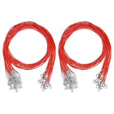 20 Pack 24" Waxed Necklace Cord,1.5mm Bracelet Cord with Lobster Clasp Dark Red 