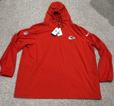 Chaqueta Kansas City Chiefs Para Hombres 3XL Roja NFL Fútbol NIKE Sobre el Campo Con Capucha 1/4 Cremallera