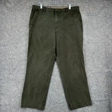 Dockers Pants Mens 38x32 Olive Green Chino Tencel Lyocell Blend Flat Front Khaki