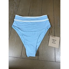 Stone Fox Swim Bikini Bottom Size XS Light Blue High-Waisted Buttery Fit