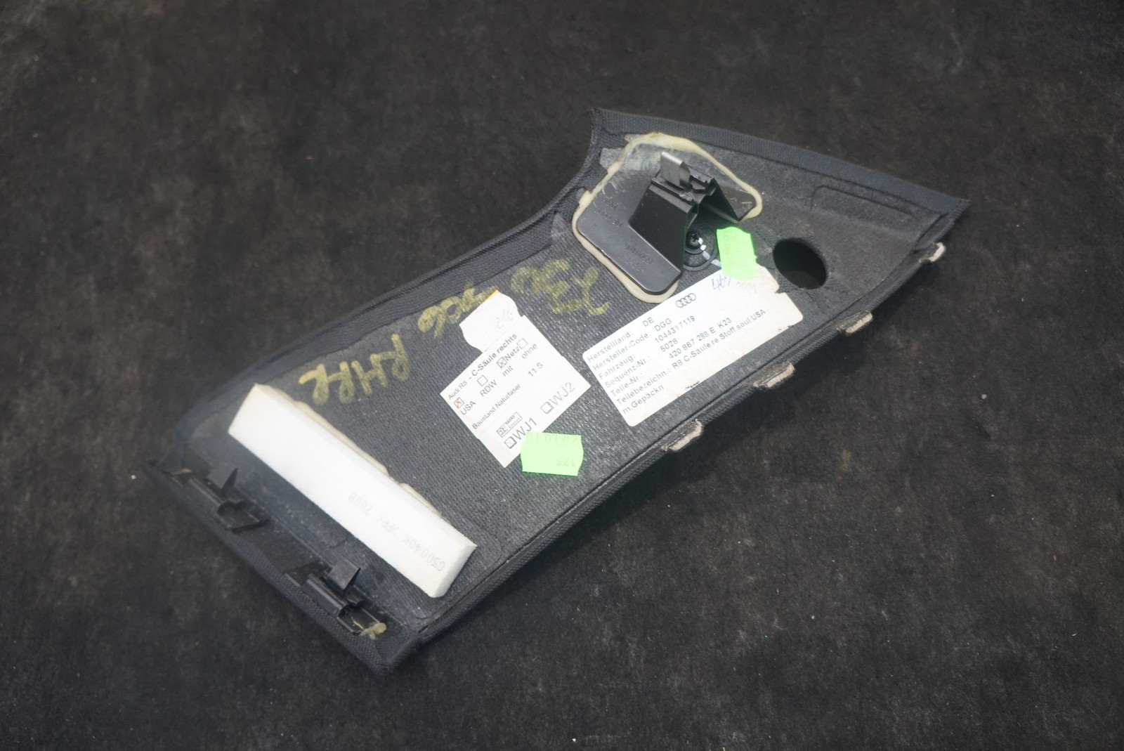 Rear Right Interior Upper C Pillar Quarter Trim 420867288 EK23 OEM Audi R8 2011
