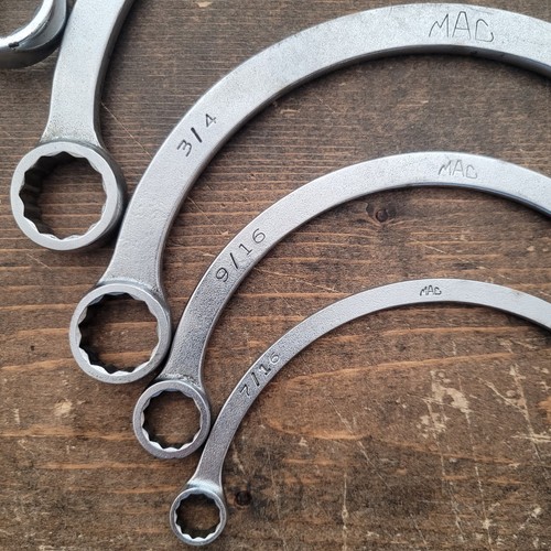 MAC Tools Half Moon Curved Obstruction Double Box End Wrench SAE Set 3/8 -15/16 - Picture 4 of 9