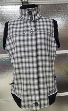 Woolrich Womens Vest Medium - Black White Plaid - Side Pockets