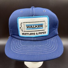 Walker Mufflers Pipes Trucker Patch Foam Hat Snap Back Blue Patch Vintage