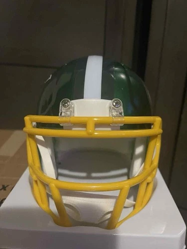 Green Bay Packers Autographed Green/Yellow Football mini Helmet Original Signed
