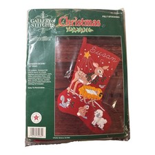 Vtg Bucilla MANGER SCENE Stocking Kit 32964 Felt Sequins Applique Christmas NEW