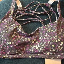 Lululemon Free to Be Bra Wild Light Support A/B Cup Fleur Motion 6 Uk 10 Bnwt