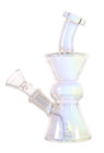 6" Holographic Hour Glass Bong Color Changing Tobacco Water Pipe +14mm Bowl