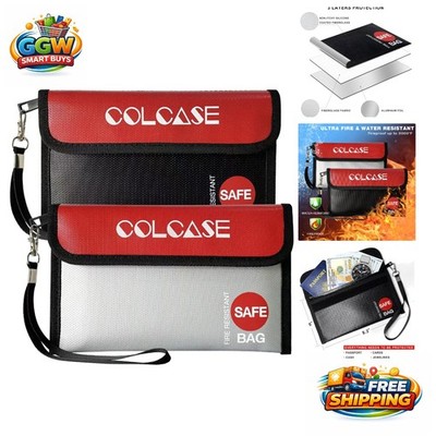 Secure Your Valuables: 2-Pack Fireproof Money Bags with Zipper Closure