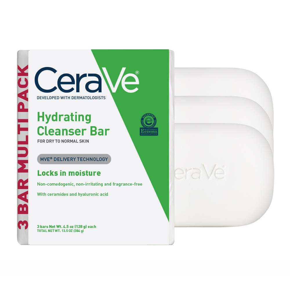 Cerave Hydrating Cleanser Bar Soap-Free Body & Face Wash with 5% Moisture