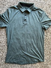 Lululemon Evolution S/S Polo Shirt Mens Small Green - 19" Pit to Pit