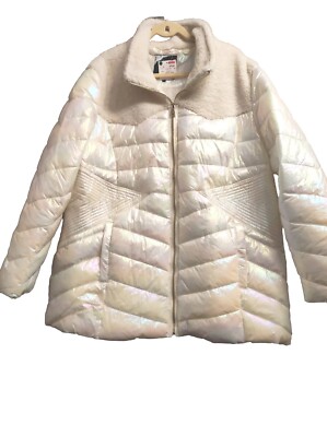 Tredy Fashion Stylische Steppjacke Gr. 4  Weiß Schillernd Neu 