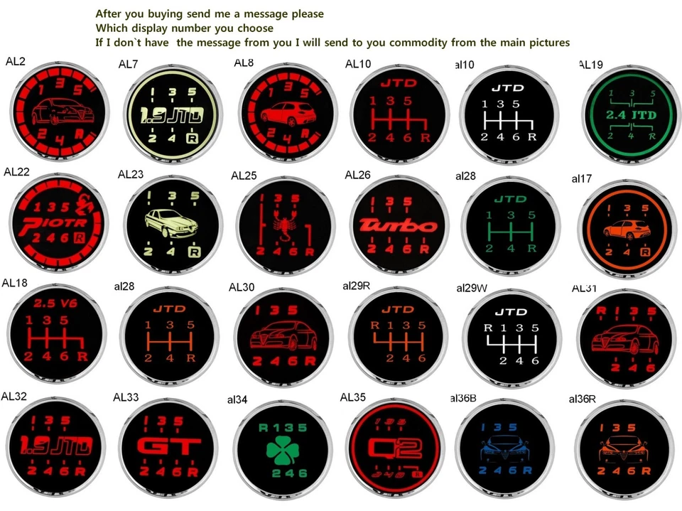 ALFA Romeo PERILLA DE CAMBIO DE VELOCIDAD LED ILUMINADA 147 159 Gulietta Mito GT Foto 3 de 4