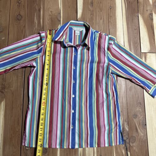 Allison Daley Women's Striped Button Up Shirt Long Sleeve Multicolor Size 8 - Picture 2 of 7