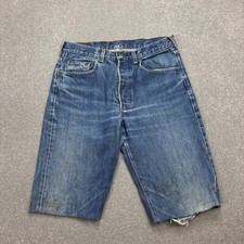 Levis Denim Shorts Womens W30 Blue Jorts Mom Relaxed Red Tab Y2K USA Wash Lady
