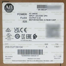 NEW Allen-Bradley 25B-D2P3N104 PowerFlex 525 0.75kW 1Hp AC Drive 3 Phase
