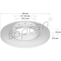 Topran 2X Bremsscheibe Ø284Mm Hinten Voll FüR Ford Transit Pritsche/Fahrgestell